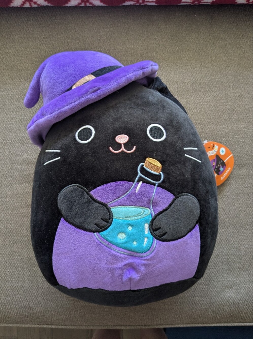 NWT Squishmallow Autumn Witch Cat W Potion 12"